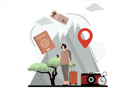 Travel Flat Illustration Designのイラスト素材