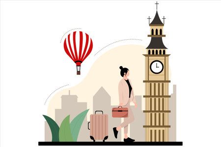 Travel Flat Illustration Designのイラスト素材