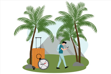 Travel Flat Illustration Designのイラスト素材
