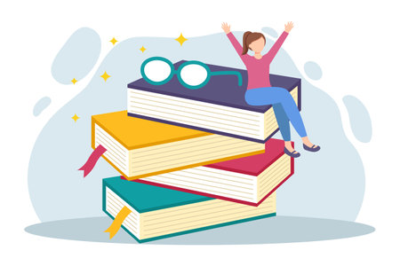 World Book Day Flat Designのイラスト素材