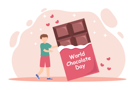 World Chocolate Day Flat Designのイラスト素材