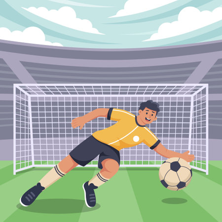 Football Player Flat Design Illustrationのイラスト素材