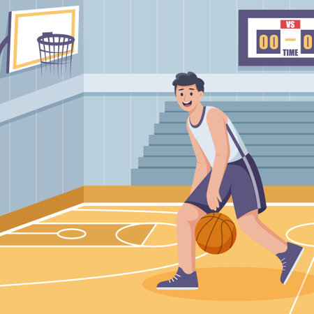 Sport Basketball Flat Illustration Designのイラスト素材