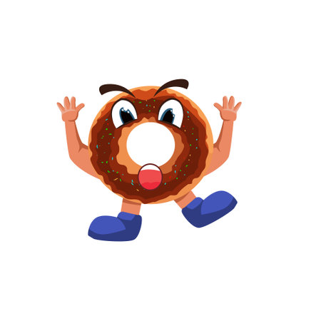 Cute Donuts Character Design Illustrationのイラスト素材