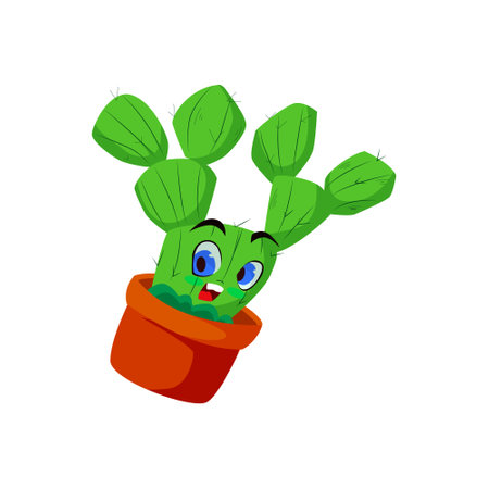 Cute Cactus Plant Character Illustrationのイラスト素材