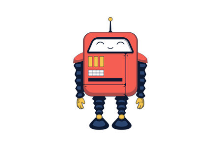 Cute Robot Character Design Illustrationのイラスト素材