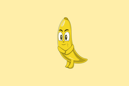 Cute Banana Character Design Illustrationのイラスト素材