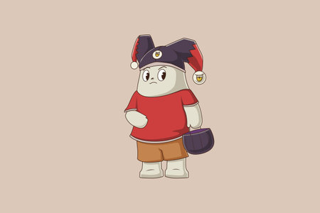 Cute Halloween Monster Character Design Illustrationのイラスト素材