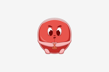 Cute Meat Character Design Illustrationのイラスト素材