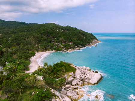 Thailand Ko Pha-ngan Haad Than Sadet Beach. top viewの写真素材