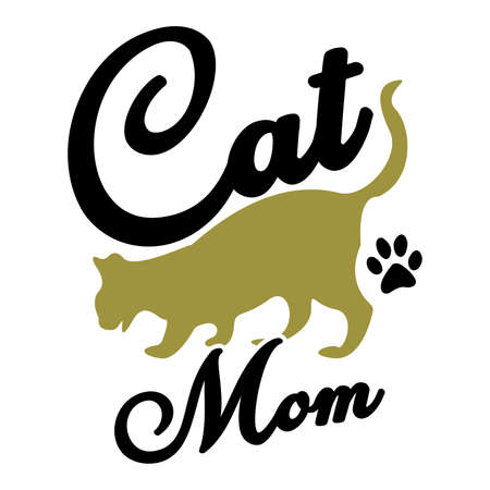 cat mom, cute cat, animal paw giftのイラスト素材