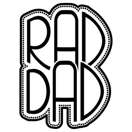 rad dad, dad vintage design, family dad quote, vector illustrationのイラスト素材