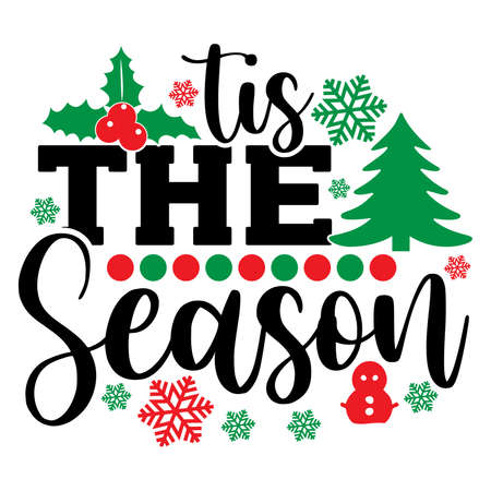 Tis The Season, Christmas Lights, Holiday Event Gift Ideasのイラスト素材