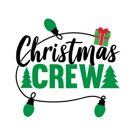 Christmas Crew. Christmas Family Vacation, Ugly Christmas Gift Shirtのイラスト素材