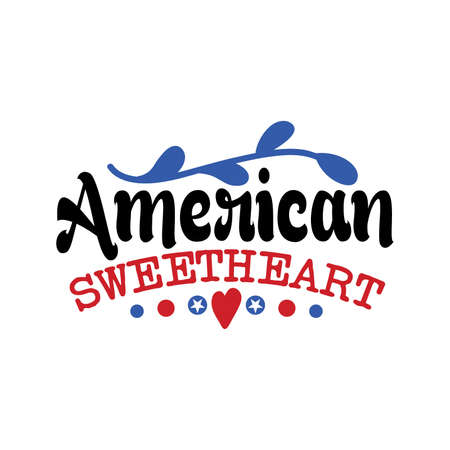 American sweetheart, sweet girl, couple girlfriend party, valentines day designのイラスト素材