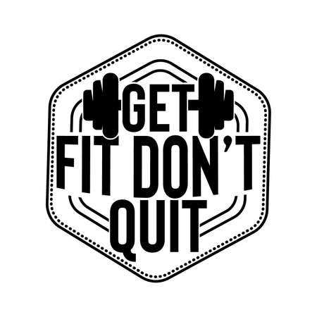Get Fit Donât Quit, Walking Fitness Text, Gym Designのイラスト素材