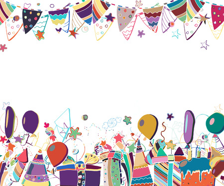 Template for birthday party greeting card.のイラスト素材