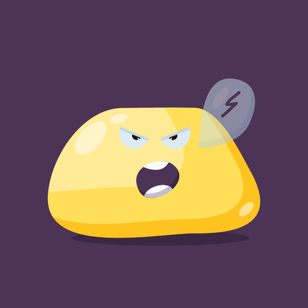 Enraged emoji character. Vector flat style.のイラスト素材