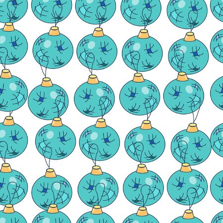 Fashion seamless christmas pattern with  glass christmas balls for a stylish fabrics, prints, textile, wallpaper. Trendy grunge texture print. のイラスト素材