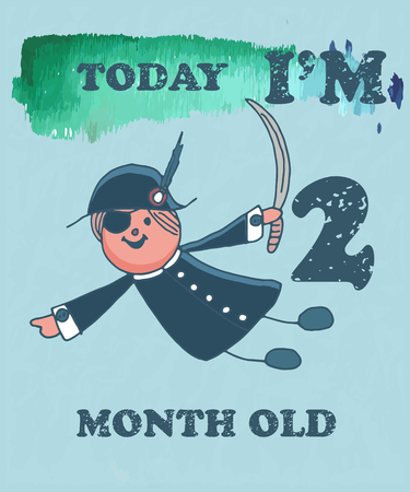 Vector baby milestone card for girl or boy designのイラスト素材