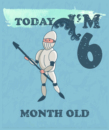 Vector baby milestone card for girl or boy designのイラスト素材