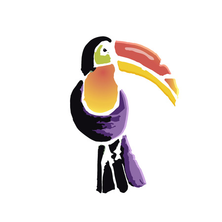 Tropical Toucan bird. Wild exotic animal. Vector illustration.のイラスト素材