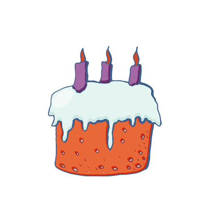 Cute holiday illustration. Vector  Decorative elements for party. Pencil's drawing.