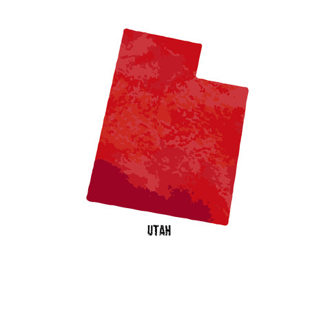 Utah. United States Of America. Vector illustration. Watercolor texture.のイラスト素材
