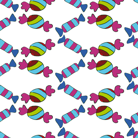 Candies hand drawn vector Christmas seamless patternのイラスト素材