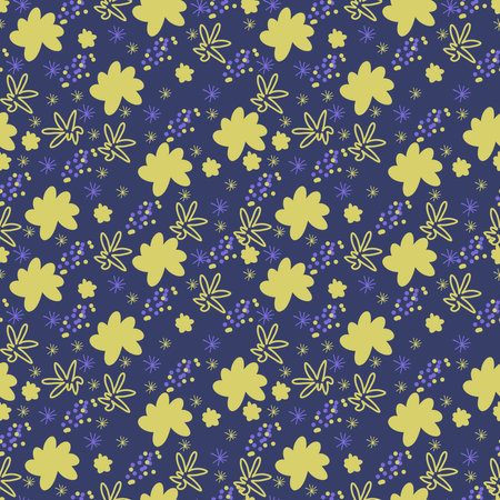 vector seamless pattern. Abstract colorful doodle flat shapes, strokes, spots, lines, stripes,...