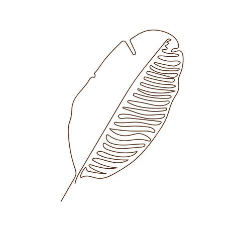 One line palm leaf. Minimalist continuous linear vector illustration. modern wall art.のイラスト素材