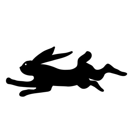 Vector silhouette of rabbit, symbol of Chinese New Year 2023.のイラスト素材