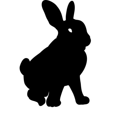 Vector silhouette of rabbit, symbol of Chinese New Year 2023.のイラスト素材