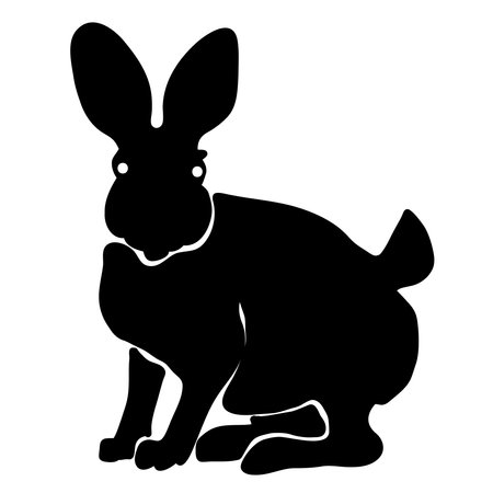 Vector silhouette of rabbit, symbol of Chinese New Year 2023.のイラスト素材
