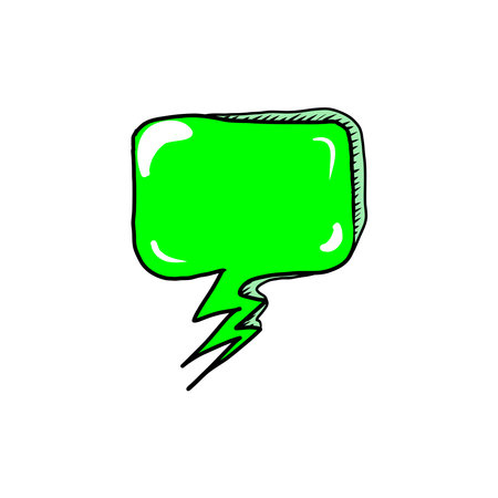Vector hand drawn doodles speech bubble in 90s style for messagies, notes, stickers, communications.のイラスト素材