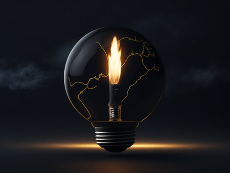 Blackout concept banner. Save energy, cost-effective, warming, global crisis concept.の素材