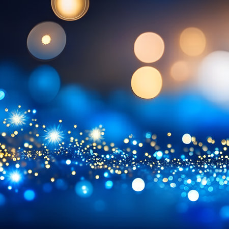 abstract background with bokeh defocused lights and stars.の素材