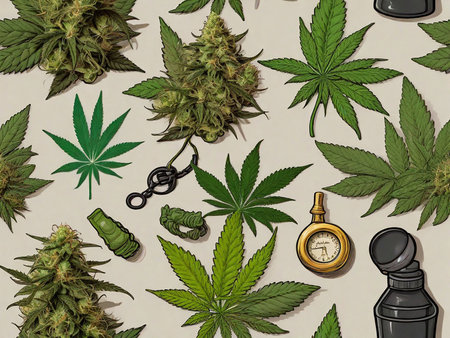 Cannabis plants, smoke accessories.の素材