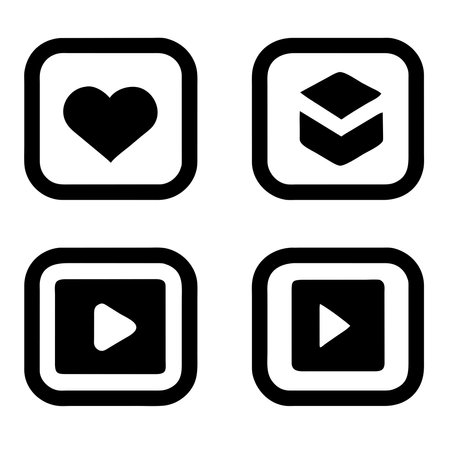 Play button vector icon set. Illustration isolated for graphic and web design.のイラスト素材