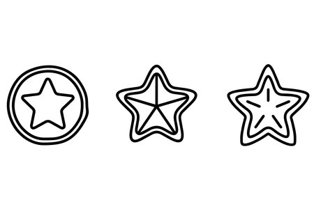 Star line art icon vector set.のイラスト素材