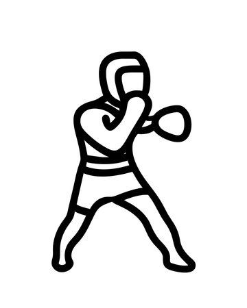 Boxing icon vector. A thin line sign. Isolated contour symbol illustrationのイラスト素材