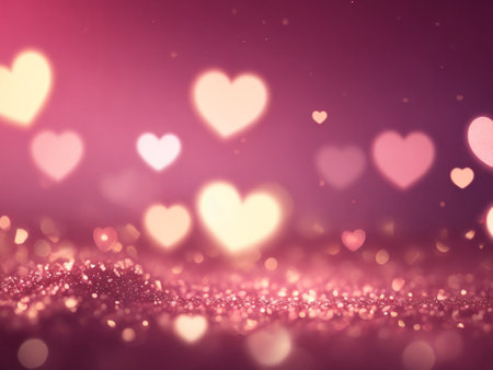 glitter vintage lights background. pink and white. de-focusedの素材