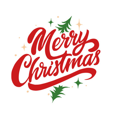 Merry Christmas lettering calligraphy text. Vector illustration.のイラスト素材