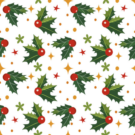 Christmas festive seamless pattern. Vector seasonal background for wrapping, fabric design, scrapbooking, decoration.のイラスト素材
