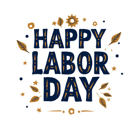 Happy Labor Day typography design. Vector greeting card.のイラスト素材
