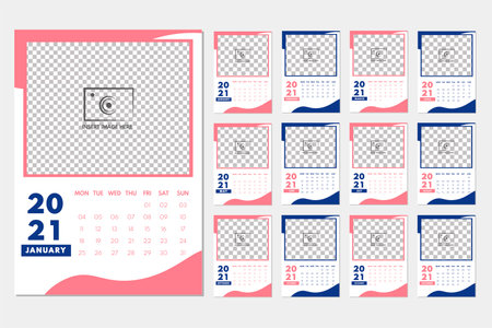 2021 happy new year social media post template collection. Web banner and flyer design vector illustrationのイラスト素材