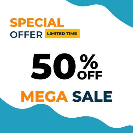 Sale Discount banner template design. Special offer, mega sale, big sale for web and social media...