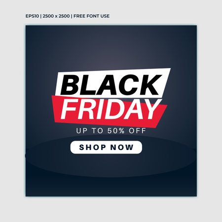 Black friday sale banner for social media post template. good for discount web or media social promotion. vector illustrationのイラスト素材