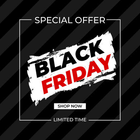 Special offer Black friday sale banner for social media post template. good for discount web or media social promotion. vector illustrationのイラスト素材