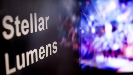 Stellar Lumens Cryptocurrency token. The behavior of the cryptocurrency exchanges, concept. Modern financial technologies.の写真素材